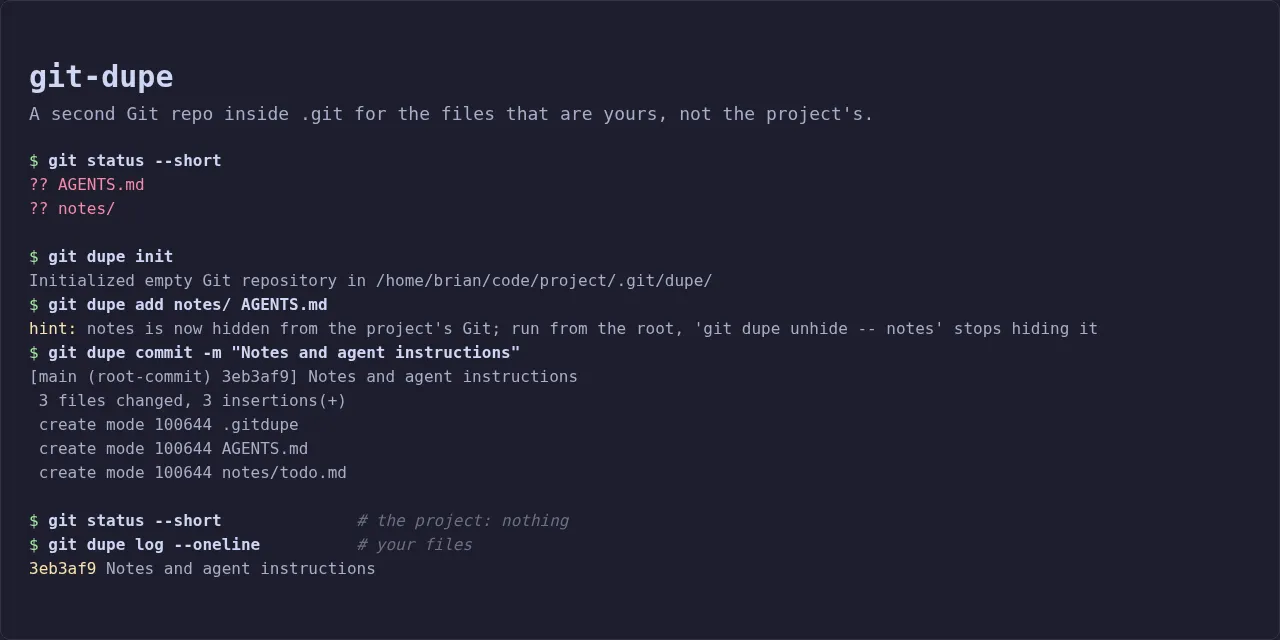 git-dupe simple example